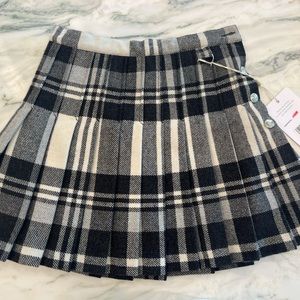 Dior wool plaid mini skirt